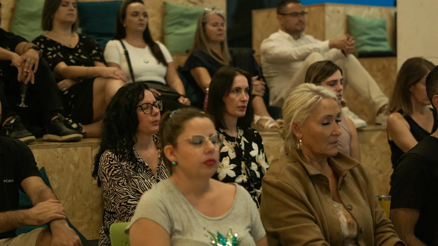 Entrepreneurs listening during a talk